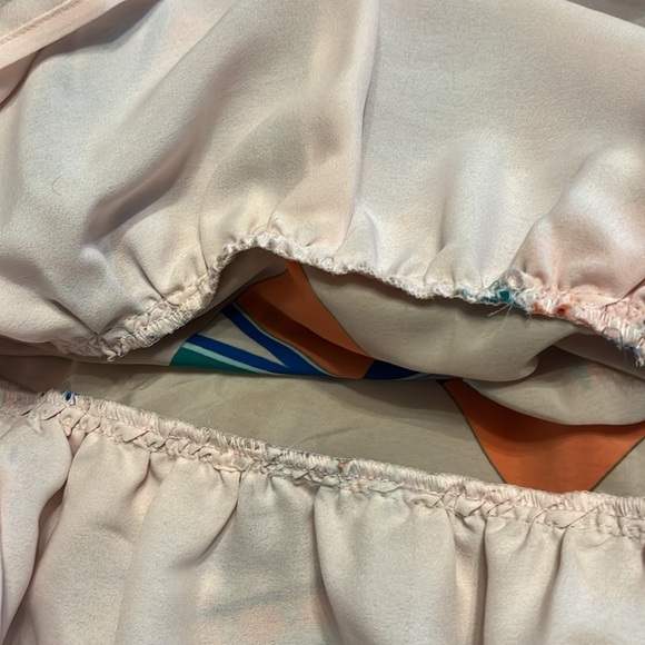 NWOT LOVERS + FRIENDS I Heart Babydoll paisley blush scarf drop waist dress LG - Picture 7 of 9